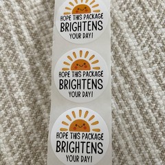 36 Thank You 1 inch Stickers, Hope This Package Brightens Your Day