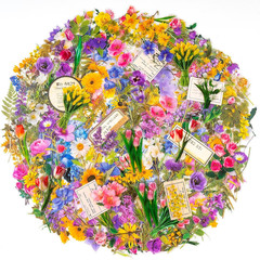 320Pcs Flower Stickers, Cute Vintage Floral Sticker for Kids, Clear Wildflower S