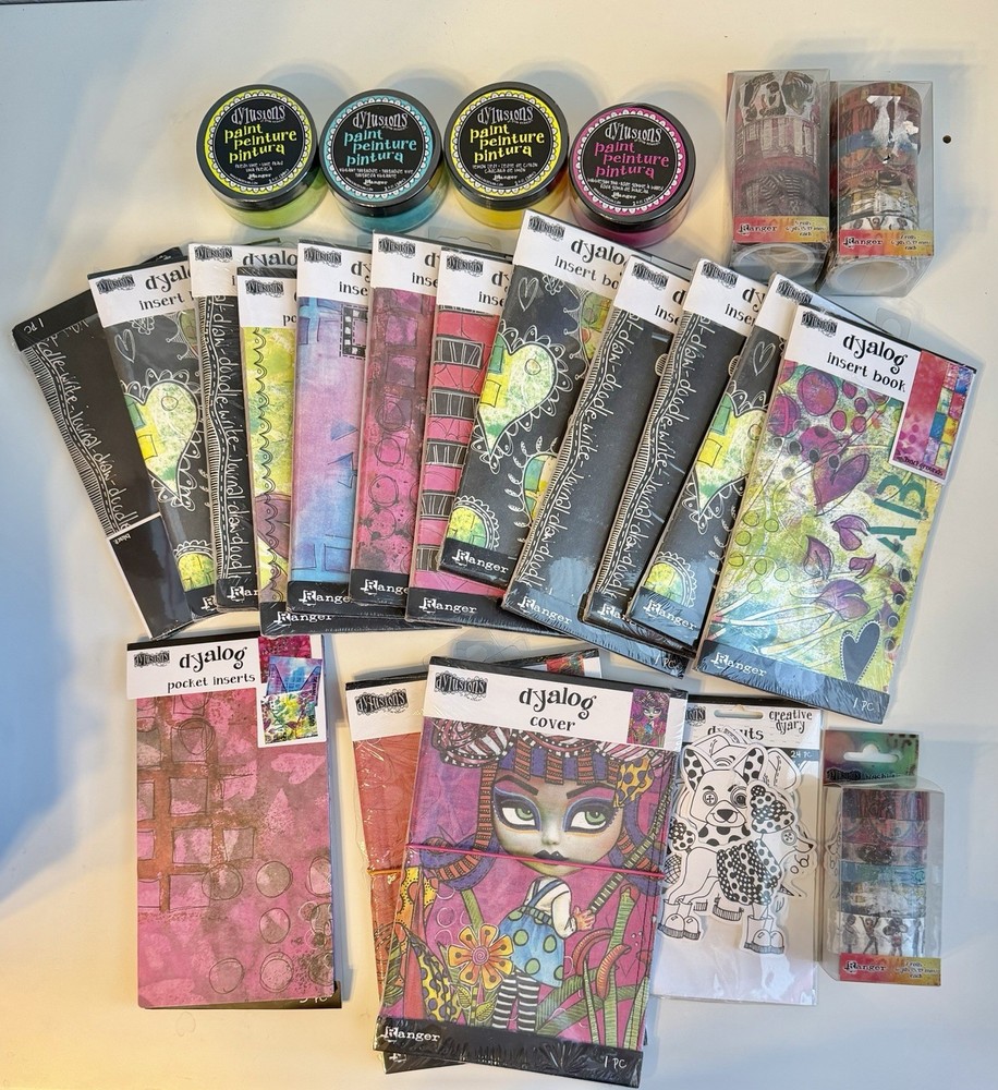 Dylusions Dyalog Covers & Insert Books Washi Tape LOT Junk Journal Scrapbook