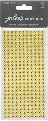 Crafts Jolee’s Gold Rhinestone Sticker Sheet Bling 6 MM Almost 1/4″ Diameter