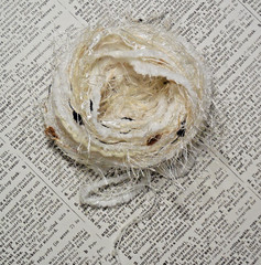Fiber Art Yarn 24 Yds White Mix Crafts Weaving Junk Journal Scrapbook Gift Wrap