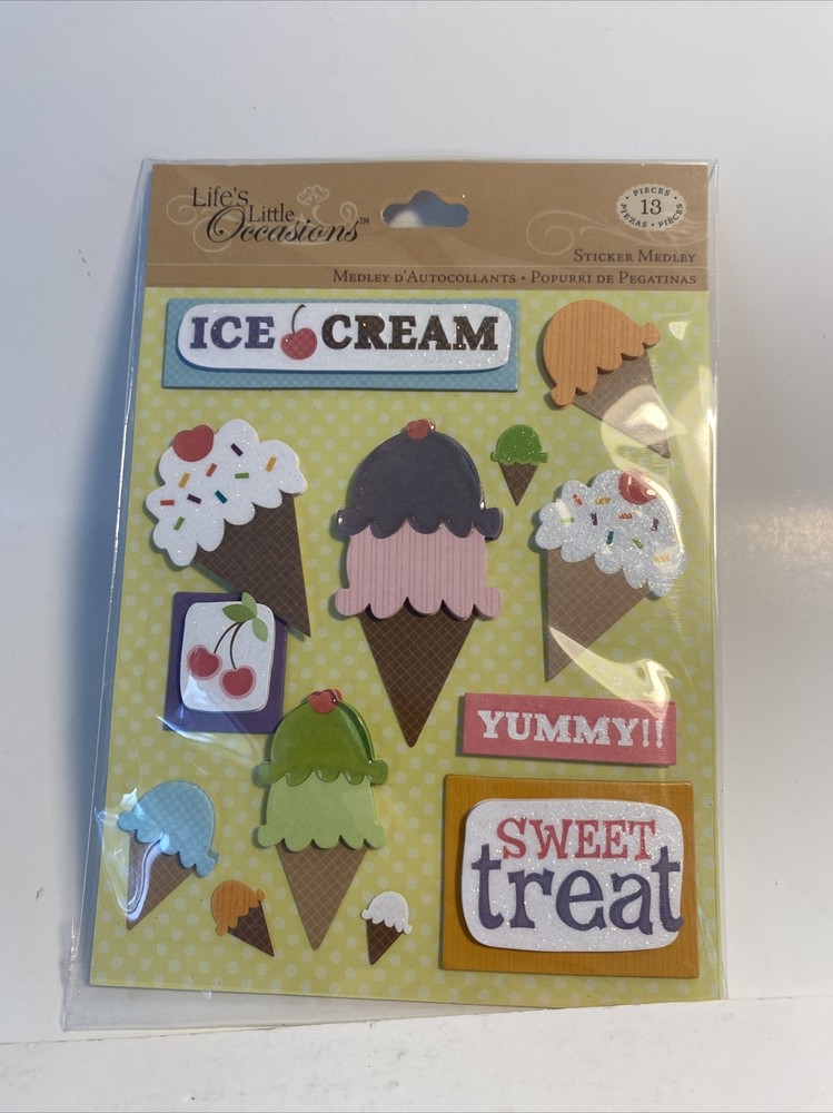 3-D foam dimensional sticker medley ice scream cones and crafts Hobby Lobby