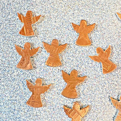 Lot of 20 Tiny Copper Angel Cutout from Penny Pennies Angels 1/2″ x 1/2″