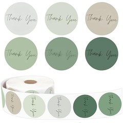 500 PCS Thank You Stickers Small Business 1.0 Inch Thank You for Green
