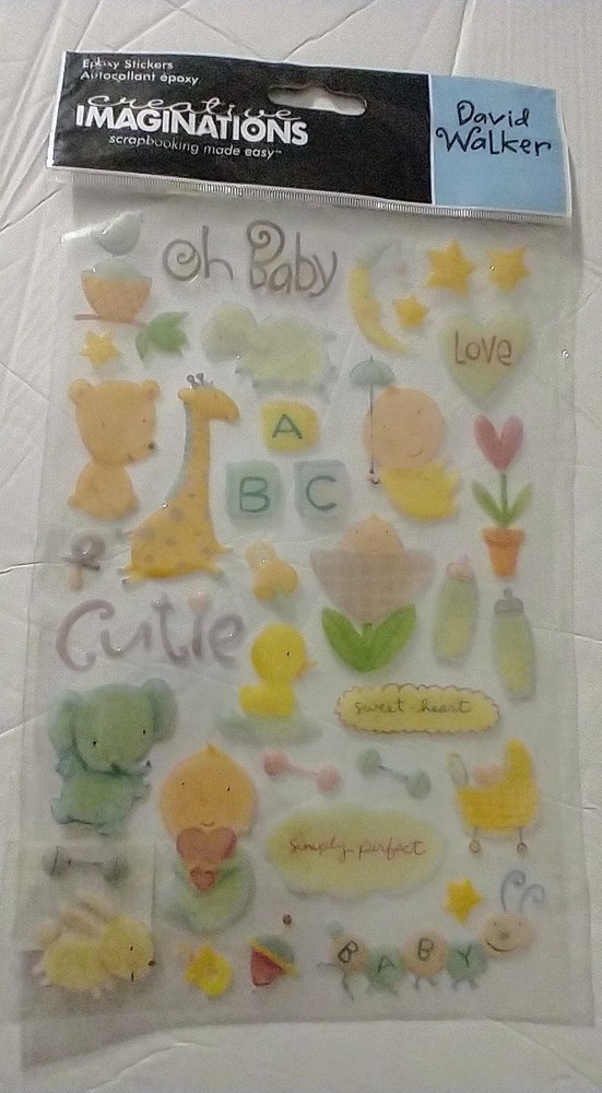 David Walker Epoxy Stickers Creative imaginations. Babies One Sheet New. Sealed.