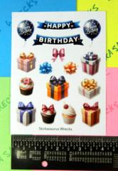 Happy Birthday Ballons Gifts & Bows Sticker Sheet