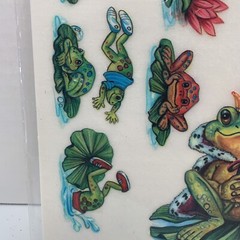 Vintage Tulip Happy Frogs Premium Rub-On Transfers MPD35 New Sealed