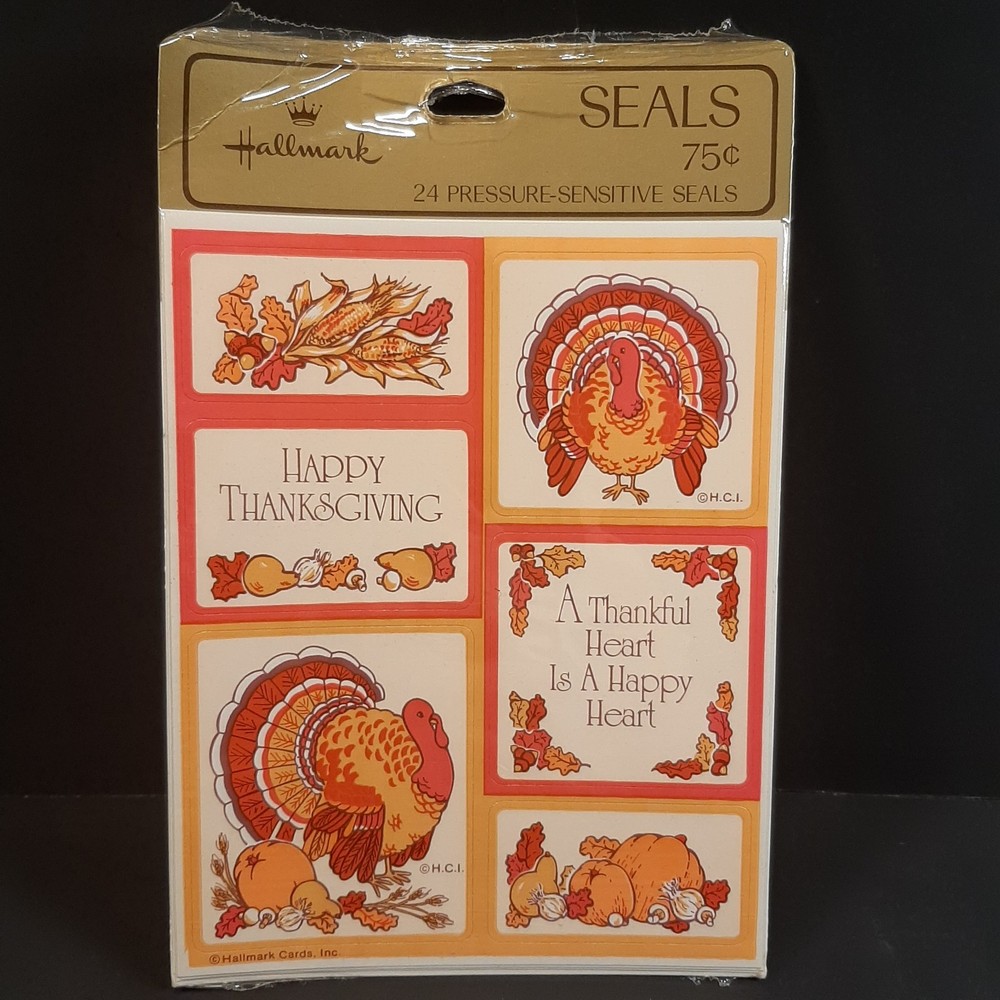 Hallmark Thanksgiving Fall Stickers Turkeys Corn Pumpkins Squash Leaves Autumn