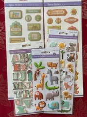 RARE BOY GIRL BABY – LOT #327 – VERY CUTE PUFFY STICKERS – ALPHABET ANIMALS TAGS