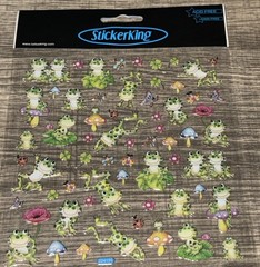 Stickers SK Cute Spotted Frogs Leaping Spots Lily Pads Mushrooms Butterflies