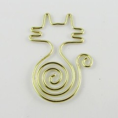 6pcs Gold Cat Paper Clip Photo Clip 34x23mm Journal Scrapbooking etc