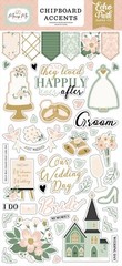 New! Echo Park Paper MARRY ME Wedding 6×13 Sheet Adhesive Chipboard Accents