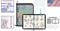 Versatile A5 Clear Sticker Album with Blank Release Paper & Glitter Stars Design