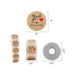 1000Pcs 2″ Thank You for Your Order Stickers Roll Retro Adhesive High quality