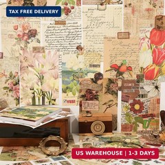 537pcs Vintage Washi Stickers and Papers for Scrapbooking, Ephemera Book for Jou