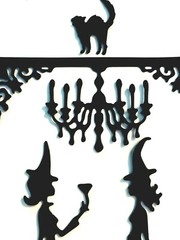 FANCY! WITCH/ WITCHES HALLOWEEN COSTUME PARTY FRAME SILHOUETTE DIE CUT/ CUTS