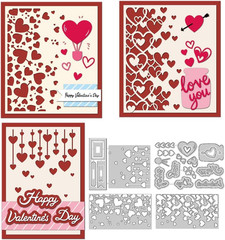 Valentine’S Day Wishes Metal Die Cuts Heart Background Card Making Carbon Steel