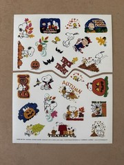 Charles Schulz Peanuts Snoopy Halloween Thanksgiving Sticker Sheet Large Format2