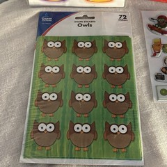 Vintage 90s sticker LOT Teachers award Motion Stickers Carson Dellosa owl Kiwi