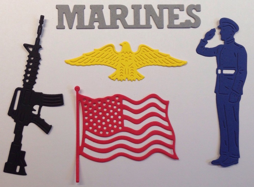 15 Military Marines Cheery Lynn Die Cuts,Scrapbook,cards,party,toppers,Confetti