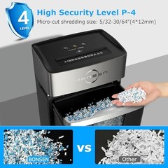 24-Sheet Micro Cut Paper Shredder P-4 X-Large – Black & Silver