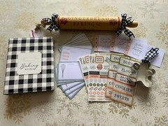 RECOLLECTION 179 PC BAKING RECIPE PLANNER KIT WALL ART ROLLING PIN ~ NEW