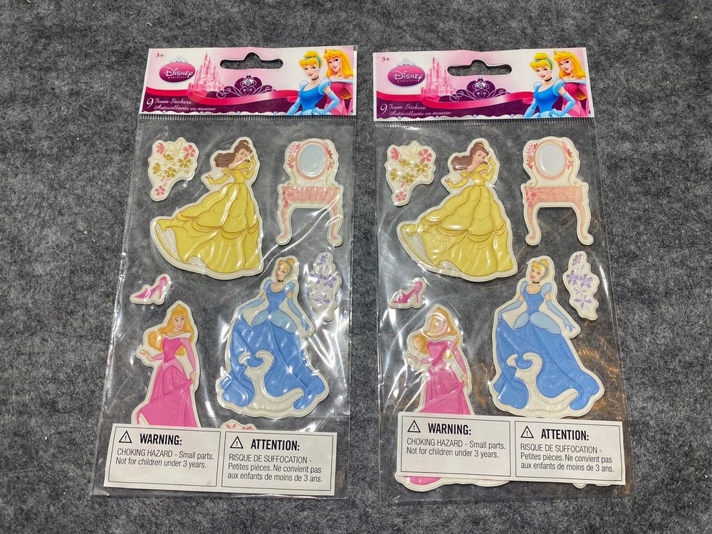 Disney Princess Cinderella Aurora Belle Scrapbook FOAM STICKERS FREE SHIPPING