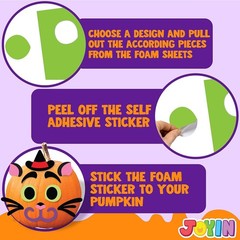 Funny Halloween Foam Stickers 18 Pack Craft Kit for Kids Party Activities