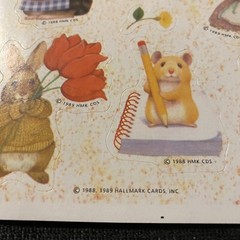 Vintage 1988 1989 Hallmark Cards Stickers Animals Cat Rabbit Bird 2 Loose Sheets