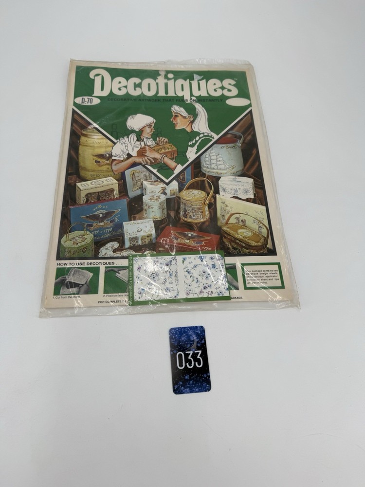 Vintage Decotiques D-70 Pansies & Forget-me-nots rub-on transfers/Ephemera