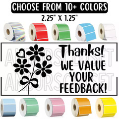 50 THANK YOU STICKERS 2.25″ LABELS SEALS REVIEW SHOP FLORAL SCRATCH RESISTANT