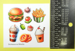 Hamburger French Fries & Ice Cream Food Mini Sticker Sheet
