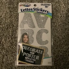 ArtSkills Silver Glitter Alphabet And Number Stickers and 2” 72 Pieces Each