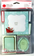 Martha Stewart Christmas Snowflake Frame Stickers Santa Sleigh Gifts 7pc