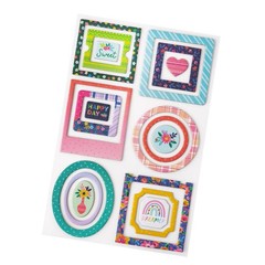 Paige Evans BLOOMING WILD MINI FRAMES CHIPBOARD STICKERS scrapbooking