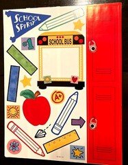 Assorted School-Themed Scrapbook Paper & Sticker Set card stock