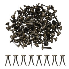 250Pcs Brads Paper Fasteners, 4.5×8 mm Metal Round Head Split Pins, Dark Bronze