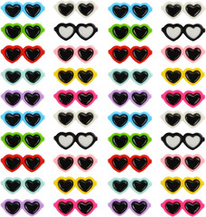 80Pcs Resin Mini Sunglasses Bead Colorful Flat Back Cartoon Crafts Accessories f