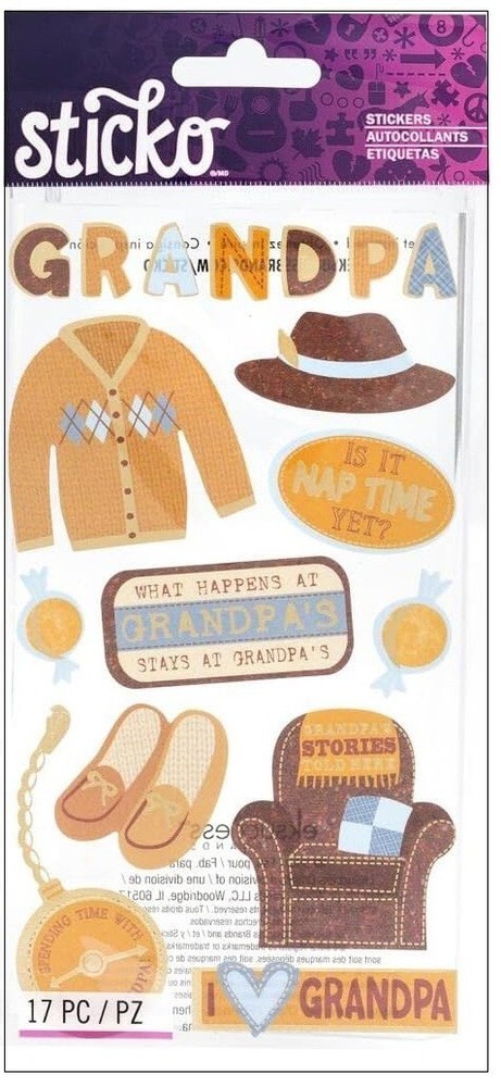 Grandpa, family scrapbook stickers 4″ x 7″, Sticko 52-01131