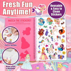 Jelly Sticker Book for Kids 2-4, Waterproof Reusable Sticker Book for Toddlers,