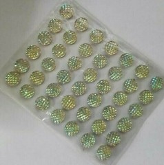 CraftbuddyUS 42pcs 12mm Self Adhesive AB CLEAR Rhinestone Diamond Gems