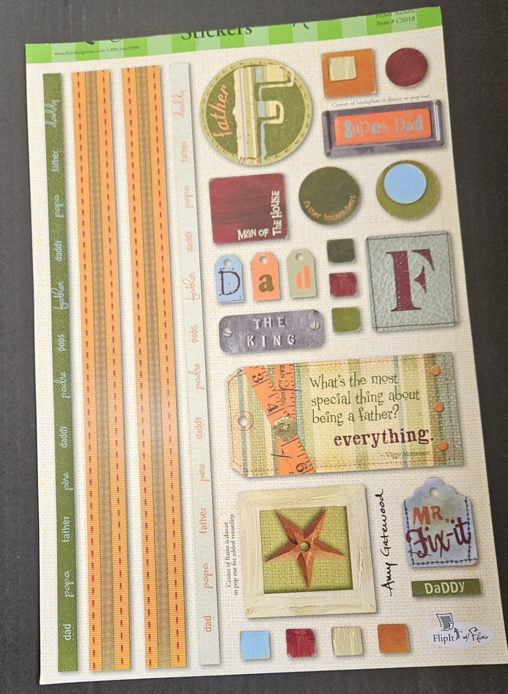 Flair Designs theme Father Cardstock Sticker Sheet 12×8 #CS018