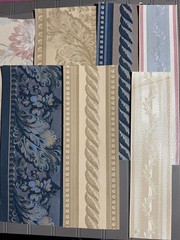 Vtge Textured Wallpaper Strips from Sample Book (10 Pieces) Set 22