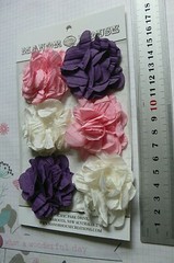 JUBILEE MIXED 2 of ea 3 Colours – 6 FABRIC Flowers Approx 50-55mm Across MH ConB