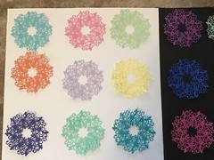 Circle of Flowers Round Flower Doily die cut embellishments 6 Pcs 3-1/4” round