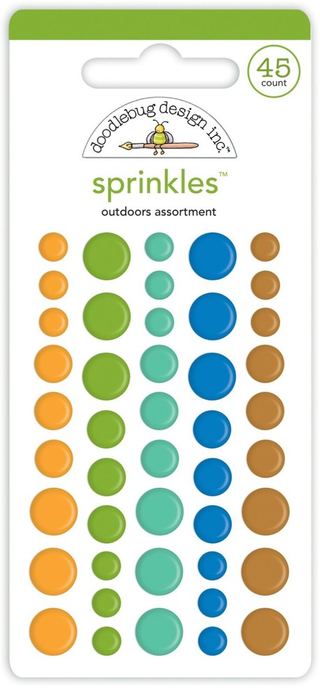 Crafts Doodlebug Sprinkles Puffy Outdoors Dots Green Blue Brown Sizes