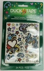 Duck Tape Accents Rub On Transfers 34 Transfers/Page Peel off Hearts/Stars/Cloud