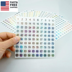15 Sheets Mini Number Stickers 1 to 500 round Labels Stickers Consecutive Numbe