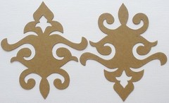 (4) DECORATiVE ACCENT -Style 3- Flourish Scroll Chipboard Die Cuts – 4 1/2″ x 5″