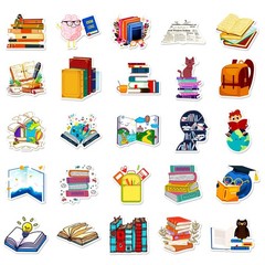100 Pcs Book Stickers Bulk, Reading Sticker for Water Bottles, Library Sticke…